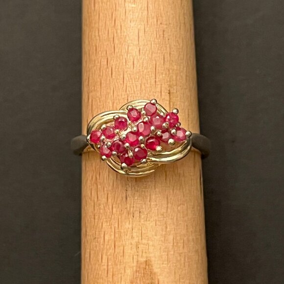 Multi-stone Ruby & Sterling Silver Ring, 8.5 - Picture 11 of 11